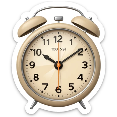 alarm oclock aesthetic and ios.18.1 and to show six in the morning color beige sticker