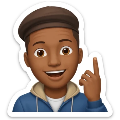 beatbox, black man hand near mouth sticker