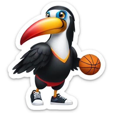 Toucan playing basketball sticker