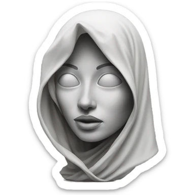 Veiled woman sculpture sticker