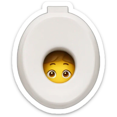 head inside a toilet bowl sticker