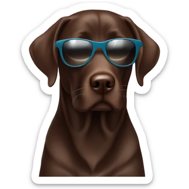 Chocolate lab in sunglasses sticker