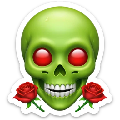 Pilot alien emoji ghost emoji skull emoji wet rose emoji laughing emoji sticker