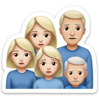 Ok keep this just change it a bit Standing next to the wife I want her brother to be sick and her parents are smiling and her grandfather is sick (no grandma) on the wife’s side. sticker