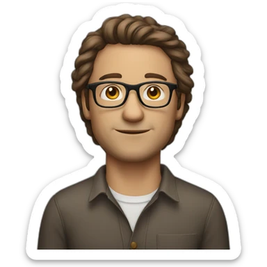 a man wuth glasses 40 years tall brown hair  sticker