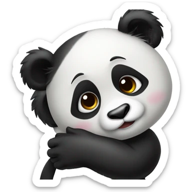 Panda hugging another panda sticker