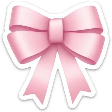 light pink ribbon bow sticker