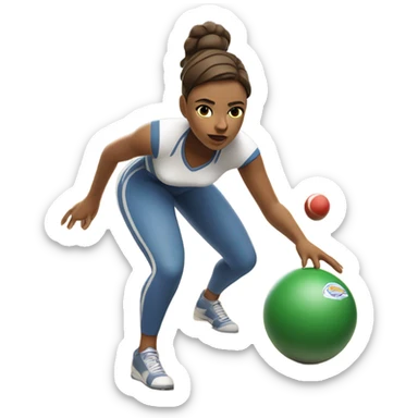 Lady lawn bowler sticker