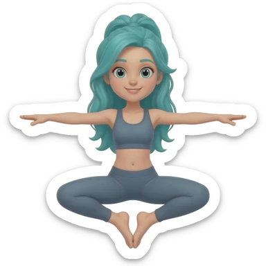 Girl turquoise’s in my workout clothes got doing aerobics aerial yoga sticker
