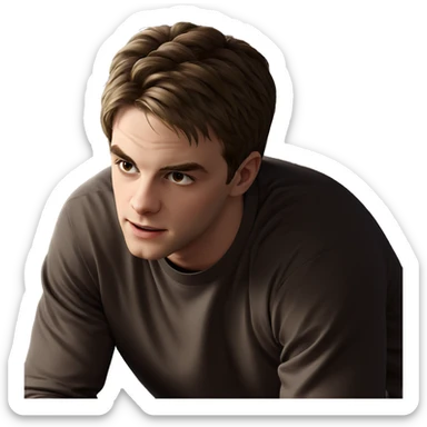 realistic portrait of boy sticker