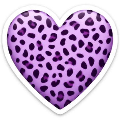 Lilac leopard print heart sticker