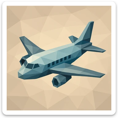 low-poly polygonal illustration of an airplane sticker