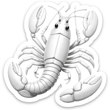 White and black white lobster  sticker