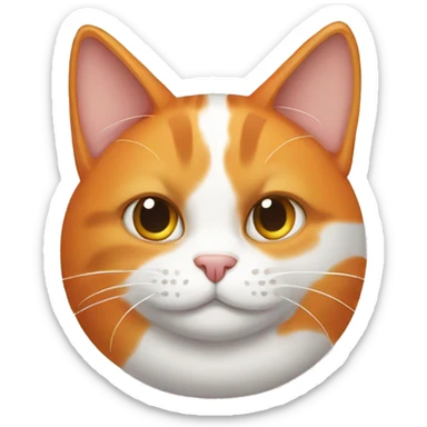 Large orange and white cat sticker