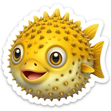 Happy pufferfish sticker