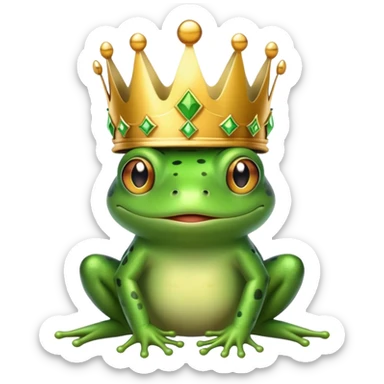 frog with a crown sticker