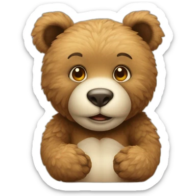 Nounours avec un coeur sticker