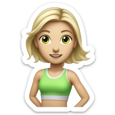 workout white girl playing tennis with green eyes sticker