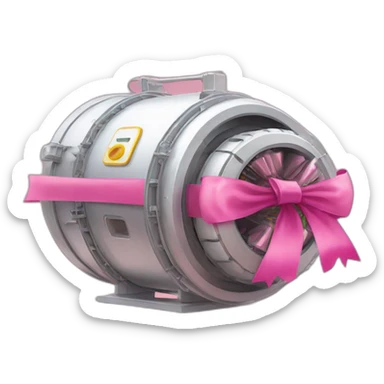 particle accelerator with cute pink ribbon sticker