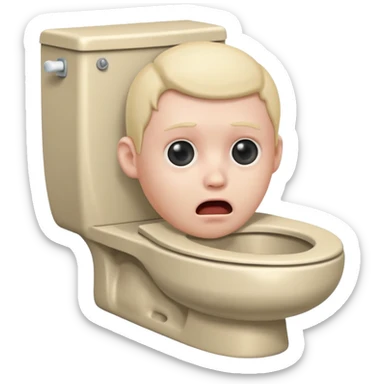Toilet with head popping out of it sticker