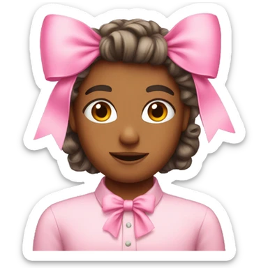 one pink bow sticker