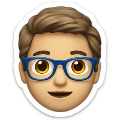 niño rubio con gafas azules y pelo tamaño medio sticker