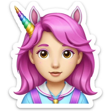 unicorn face scout girl sticker