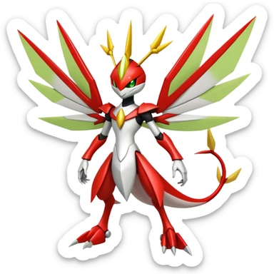 Cute Cool Edgy Shiny Ethereal Legendary Kartana-Digimon-Scizor-hybrid full body sticker