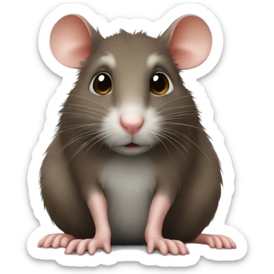 Een rat met lang bruin haar sticker