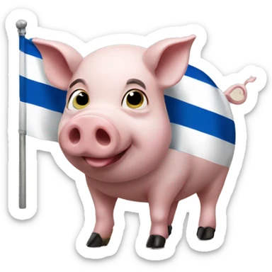 Pig with Israel flag sticker