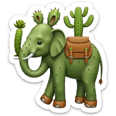 Un elefante con cuerpo de captus y sandalias marrones  sticker