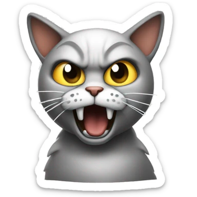 angry cat saying cuss words with steam coming out of ears sticker