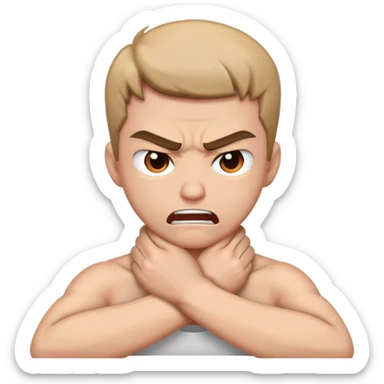 crossed hands grabbing a neck angry fave sticker
