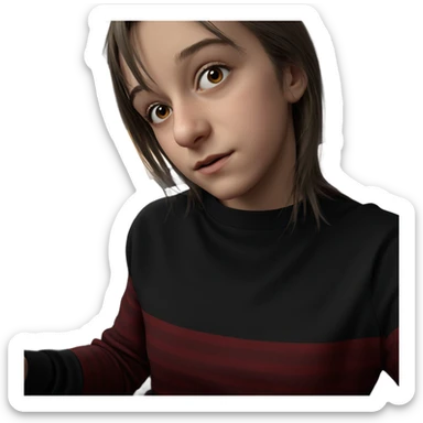 realistic portrait of girl sticker