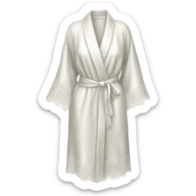 white silk lace robe sticker