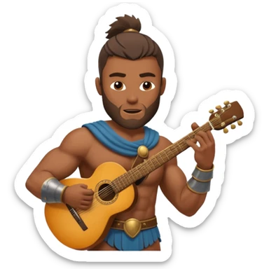 ancient gladiator play guitar sticker