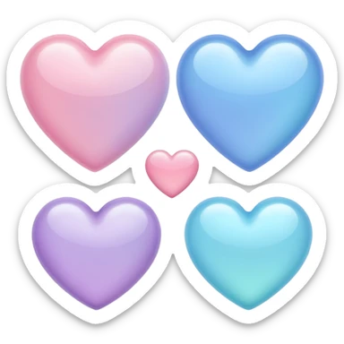 Pastel hearts  sticker