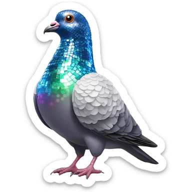 Disco ball pigeon ￼ sticker