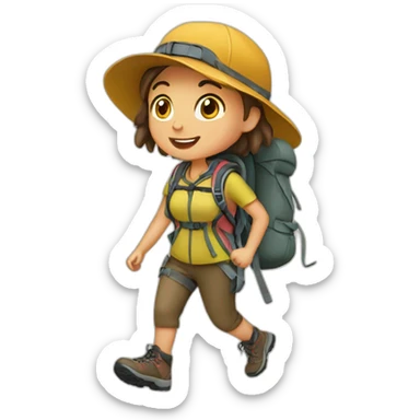 Hiking girl sticker
