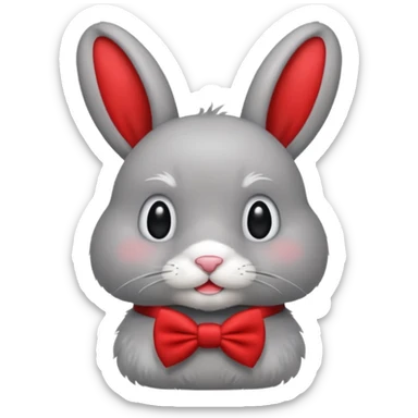grey bunny with bowtie sticker