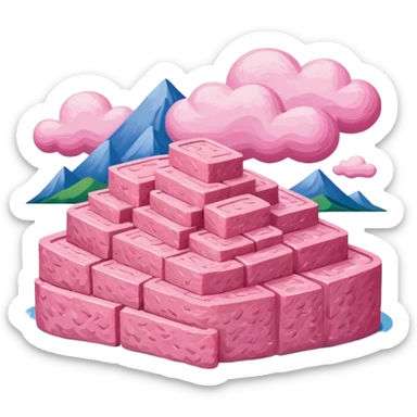 van gogh slop style pink SPAM art landscape sticker