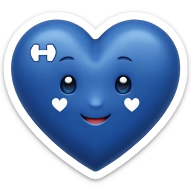 Dark blue heart with the words Hi cutie in the middle  sticker