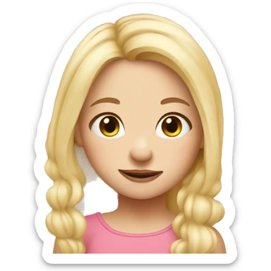 Blond girl with mini pig sticker