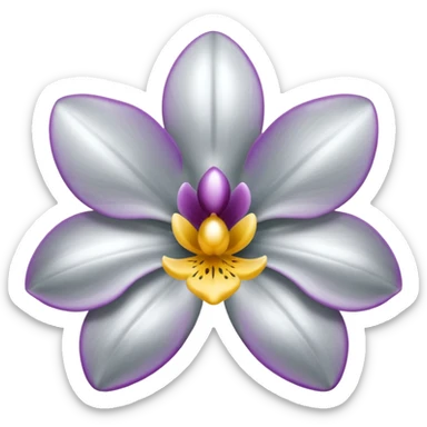chrome gray silver orchid sticker