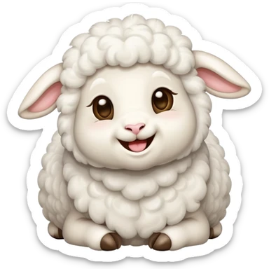 cute lamb with mystical aura laughing sticker