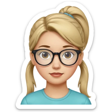 Ponytail Girl with Glasses sticker