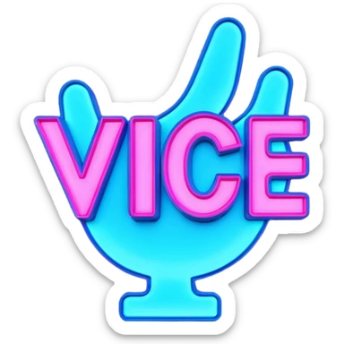 vice city neon typo sticker
