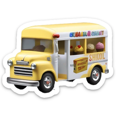 Matchbox school bus ice cream truck 1954 Chevrolet  sticker
