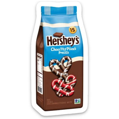 Bag of Hersheys chocolate dipped pretzels  sticker