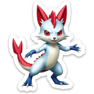 Cool Shiny Digimon-Sneasel-Zangoose-hybrid full body sticker
